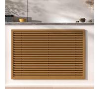 Moderna copertura per termosifone con griglia a feritoia, versatile, per soggiorno, camera da letto e bagno, elegante design marrone, dimensioni 90 cm