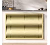 Moderna copertura per termosifone con griglia scanalata, elegante contenitore per soggiorno, camera da letto e bagno (giallo, 120 cm) - Design elegante e funzionale decorazione per la casa