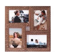 Moderna cornice quadrata in resina per 4 foto 15 x 15 cm, montaggio a parete collage cornice per soggiorno camera da letto (A)