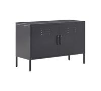 Moderna Credenza in Accaio Inossidabile da Ufficio con 2 Ante Nero II