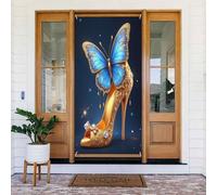 Moderna farfalla azzurra stampa n. 239 coperture decorative per porta, decorazione per interni ed esterni, primavera, estate, autunno, inverno, Halloween, Natale, decorazioni per la casa