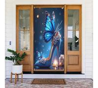 Moderna farfalla azzurra stampa n. 434 coperture decorative per porta, decorazione per interni ed esterni, primavera, estate, autunno, inverno, Halloween, Natale, decorazioni per la casa