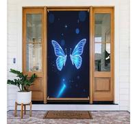 Moderna farfalla azzurra stampa n. 478 coperture decorative per porta, decorazione per interni ed esterni, primavera, estate, autunno, inverno, Halloween, Natale, decorazioni per la casa