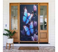 Moderna farfalla azzurra stampa n. 58 coperture decorative per porta, decorazioni per interni ed esterni, primavera, estate, autunno, inverno, Halloween, Natale, decorazioni per la casa