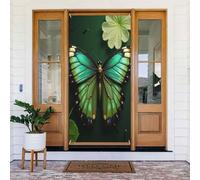 Moderna farfalla foresta verde stampa n. 617 coperture decorative per porta, decorazione per interni ed esterni, primavera, estate, autunno, inverno, Halloween, Natale, decorazioni per la casa