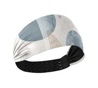 Moderna fascia elastica per il sudore da donna, colore blu geonetrico, antiscivolo, per allenamenti pallavolo, pallavolo, pallacanestro