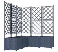 Moderna fioriera da giardino in plastica, 120 x 120 x 143 cm, per terrazza ed esterni, design sottile, resistente alle intemperie, facile montaggio con cacciavite