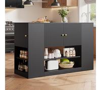Moderna isola da cucina, armadio a buffet, credenza per cucina e sala da pranzo, colore: nero, 140 x 40 x 90 cm