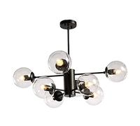 Moderna Jane Ou Durante la Luce, plafoniera Magic Beans, lampadari di metà secolo per Fattoria, Lampada a Sospensione con Sfera di Vetro, lampadario E27 Sputnik-Paralume Cognac 8 Teste HGCHH