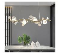 Moderna Lampada a Sospensione a LED in Ceramica con Petali di Foglie di Ginkgo, Lampada a Sospensione Moderna Compatible with Ristorante,per la Scala d'ingresso