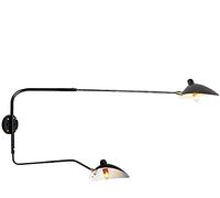 Moderna lampada da parete a braccio lungo regolabile nera, applique da parete in metallo per interni con applique da parete rotante e rotante per soggiorno camera da letto hotel, 180 cm senza spina