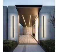 Moderna lampada da parete a LED per esterni con sensore di movimento - Applique quadrata in alluminio nero, luminosità regolabile 3000K/4500K/6000K, perfetta per camera da letto, soggiorno, bagno, des