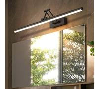 Moderna lampada da parete a LED regolabile a 180° per bagno, sala giochi e vanità, luce neutra nera, 40 cm, elegante applique da parete per interni, perfetta per hotel e comodini