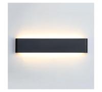 Moderna lampada da parete in alluminio cablato elegante lampada per interni per camera da letto e soggiorno nero scuro 8,9 x 46 cm soluzione di illuminazione contemporanea