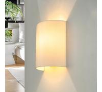 Moderna Lampada Da Parete Loft In Bianco E27 Con Paralume In Tessuto