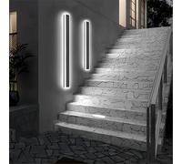 Moderna lampada da parete per esterni a LED da 60 cm 18 W bianco freddo 3000 K impermeabile IP65 ideale per portico giardino soggiorno corridoio illuminazione camera da letto