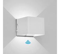 Moderna Lampada da Parete Senza Fili con sensore per Interni, Luce da Parete Quadrata in Alluminio, Luce Notturna a Batteria, Applique da Parete a LED da 3 W per Soggiorno, Camera