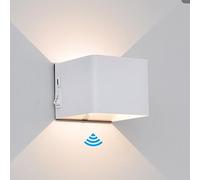 Moderna Lampada da Parete Senza Fili con sensore per Interni, Luce da Parete Quadrata in Alluminio, Luce Notturna a Batteria, Applique da Parete a LED da 3 W per Soggiorno, Camera