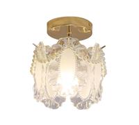 Moderna lampada da soffitto a filo oro con catena di perle, piccola lampada da ingresso, lampada da interno, paralume in vetro for camera da letto, bagno, balcone(Clear glass-20cm)