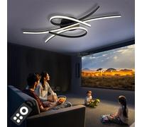 Moderna lampada da soffitto a LED Plafoniera dimmerabile Lampada da soggiorno creativa con telecomando 3000K-6000K Illuminazione soggiorno Camera da letto Cucina Sala da pranzo Luci (100cm, nero)