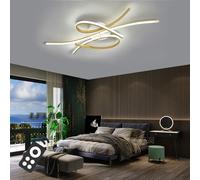 Moderna lampada da soffitto a LED Plafoniera dimmerabile Lampada da soggiorno creativa con telecomando 3000K-6000K Illuminazione soggiorno Camera da letto Cucina Sala da pranzo Luci (80cm, oro)