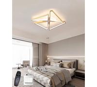 Moderna lampada da soffitto LED dimmerabile Illuminazione a soffitto quadrata minimalista nera,con telecomando Oro incasso dorato Plafoniera,3000-6000K per soggiorni,camere da letto (Oro, L52cm)