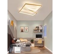 Moderna lampada da soffitto LED dimmerabile Illuminazione a soffitto quadrata minimalista nera,con telecomando Oro incasso dorato Plafoniera,3000-6000K per soggiorni,camere da letto (Oro, 2 teste)