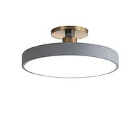 Moderna lampada da soffitto rotonda a LED Macaron, 18 W, semi-F, in ferro battuto, design per camera dei bambini, camera da letto e corridoio, grigio e bianco freddo, 30 cm
