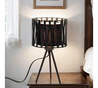 Moderna Lampada Da Tavolo Nera In Metallo Alta 35Cm MINA Treppiede Soggiorno