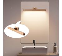 Moderna LED Touch Specchio Lampada da parete in legno Luce anteriore trucco