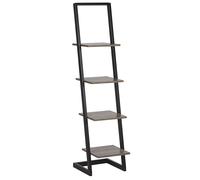 Moderna Libreria a Scala 4 Piani Freestanding Legno Nero Joplin