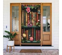 Moderna libreria stampa n. 10 coperture decorative per porte, striscione per interni ed esterni, primavera, estate, autunno, inverno, Halloween, Natale, decorazioni per la casa