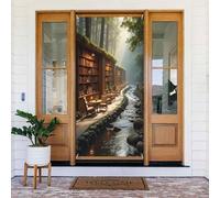 Moderna libreria stampa n. 6 coperture decorative per porte, striscione per interni ed esterni, primavera, estate, autunno, inverno, Halloween, Natale, decorazioni per la casa