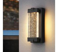 Moderna Luce a Parete da Esterno a LED con Cristallo a Bolle Nero Quadrato di Vetro sconde con la Parete di Vetro con ip65 Waterproof Alluminio alloggiamento luci del Portico per Il vialetto da