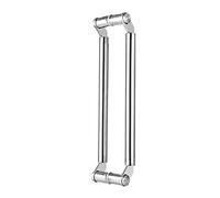 Moderna maniglia per porta in acciaio inox, barra a spinta su entrambi i lati per un funzionamento regolare, design a tubo rotondo durevole per porte interne ed esterne