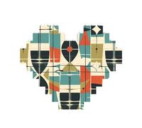 Moderna metà secolo edificio blocco di mattoni puzzle a forma di cuore, immagine personalizzata puzzle foto puzzle per adulti 3D micro blocchi di costruzione per la decorazione della casa mattoni set
