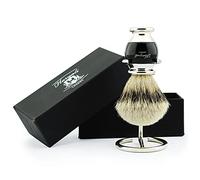 Moderna nero argento punta da barba di alta qualità + free Brush Holder