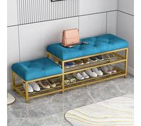 Moderna panca da ingresso in velluto con scarpiera e seduta cuscino, mobili eleganti e funzionali per l'organizzazione dell'ingresso della casa