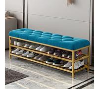 Moderna panca in metallo, lussuosa e di grande capacità, imbottita con cuscino in velluto, mobili da ingresso, elegante scarpiera per corridoio nization
