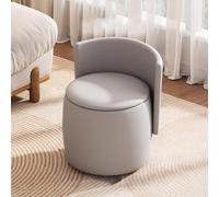 Moderna panca ottomana rotonda con schienale, sgabello imbottito per camera da letto, trucco, soggiorno, poggiapiedi e spazio aggiuntivo per riporre oggetti, elegante e funzionale