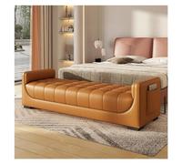 Moderna Panca Panca ottomana for camera da letto in pelle, panca imbottita ai piedi del letto Panca moderna for scarpe da ingresso con braccioli e tasche portaoggetti, panca for soggiorno, panca for s