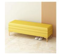 Moderna Panca Panca portaoggetti imbottita con finiture Nailhead | Ottomana con contenitore for soggiorno e camera da letto | Mobili for la casa decorativi per Ingresso Corridoio Camera(Yellow,100*40*