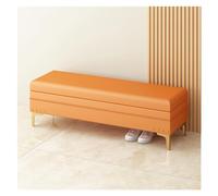 Moderna Panca Panca portaoggetti imbottita con finiture Nailhead | Ottomana con contenitore for soggiorno e camera da letto | Mobili for la casa decorativi per Ingresso Corridoio Camera(Orange,120*40*