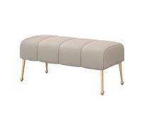 Moderna Panca Panche da Camera Imbottite Cucite con Gambe Dorate, Panca da Ingresso Panca Poggiapiedi Panca da Pranzo for Soggiorno Camera da Letto, Grigio per Ingresso Corridoio Camera(140*45*45cm)