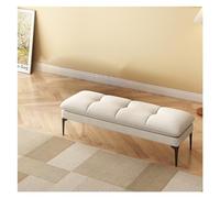 Moderna Panca Panche imbottite for camera da letto, sgabello poggiapiedi con gambe in metallo for ingresso, sala da pranzo, camera da letto, fine letto per Ingresso Corridoio Camera(Bianco,120*40*40cm