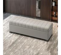Moderna panca portaoggetti con cuscino per soggiorno, camera da letto, ingresso, elegante panca per scarpe, grigio chiaro, 60 cm, perfetta per la porta d'ingresso e l'organizzazione dell'atrio