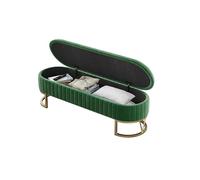 Moderna panca portaoggetti in velluto, elegante ottomana per camera da letto e ingresso, con gambe dorate, arredamento comodo e chic per la casa