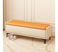 Moderna panca portaoggetti per soggiorno e ingresso, versatile ottomana con cuscino, elegante divano multifunzionale e fasciatoio, elegante mobile per corridoio (beige, 100 cm)