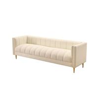 Moderna Panca Pouf ai lati del letto in pelle bianca, pouf moderno imbottito for camera da letto con gambe dorate, pouf for ingresso interno del foyer del soggiorno (Bianco) per Ingresso Corridoio Cam