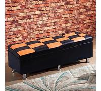 Moderna panca rettangolare - Pouf imbottito in ecopelle per ingresso e soggiorno, versatile per riporre scarpe e giocattoli, 100 x 40 x 40 cm